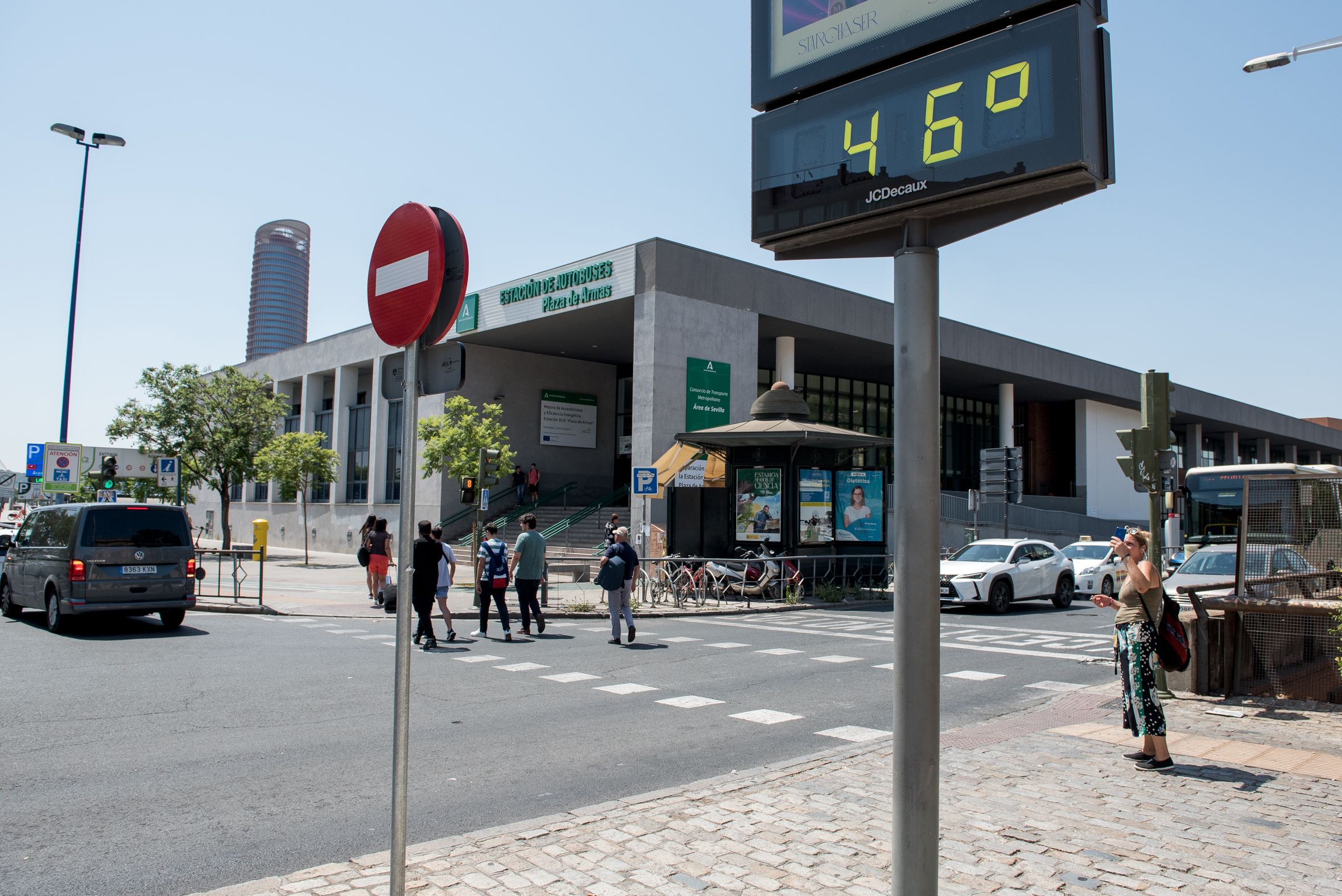 Ola de Calor en Plaza de Armas, Sevilla. 