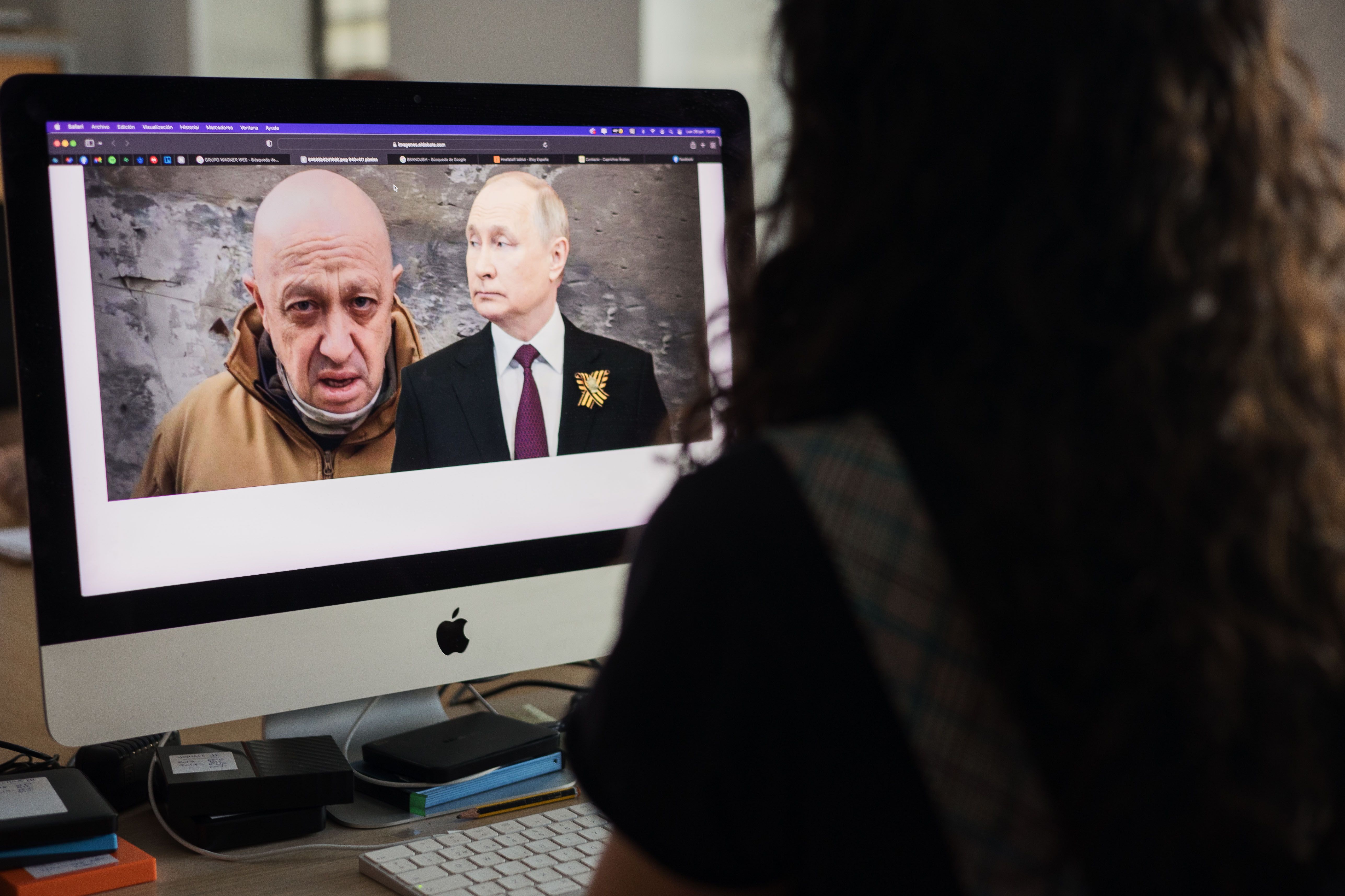 Un montaje de Prigozhin y Putin.