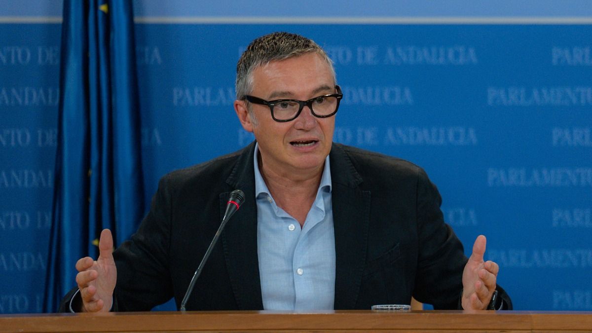 El líder de Vox en Andalucía, Manuel Gavira, el pasado miércoles en rueda de prensa.