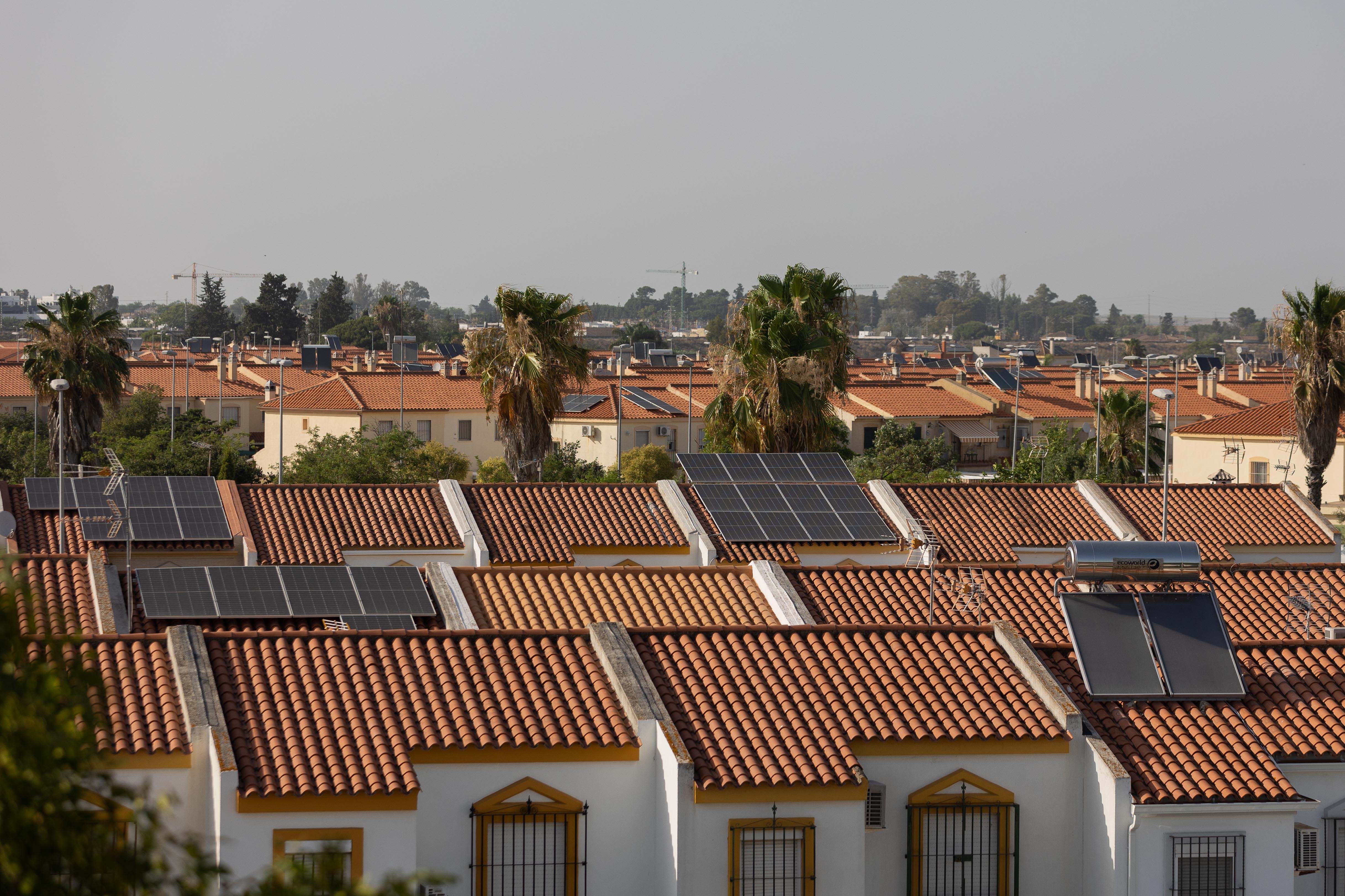 Placas solares en una imagen de archivo. 
