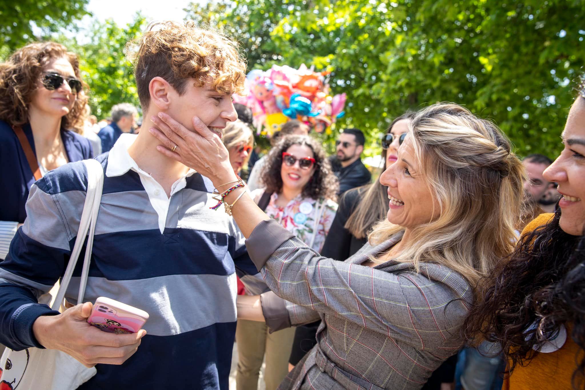 Yolanda Díaz, en un acto reciente con jóvenes.
