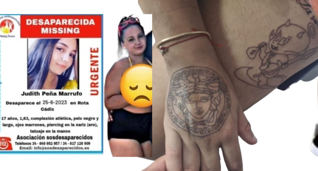 Los tatuajes de Judith, la joven desaparecida en Rota el 25 de junio.