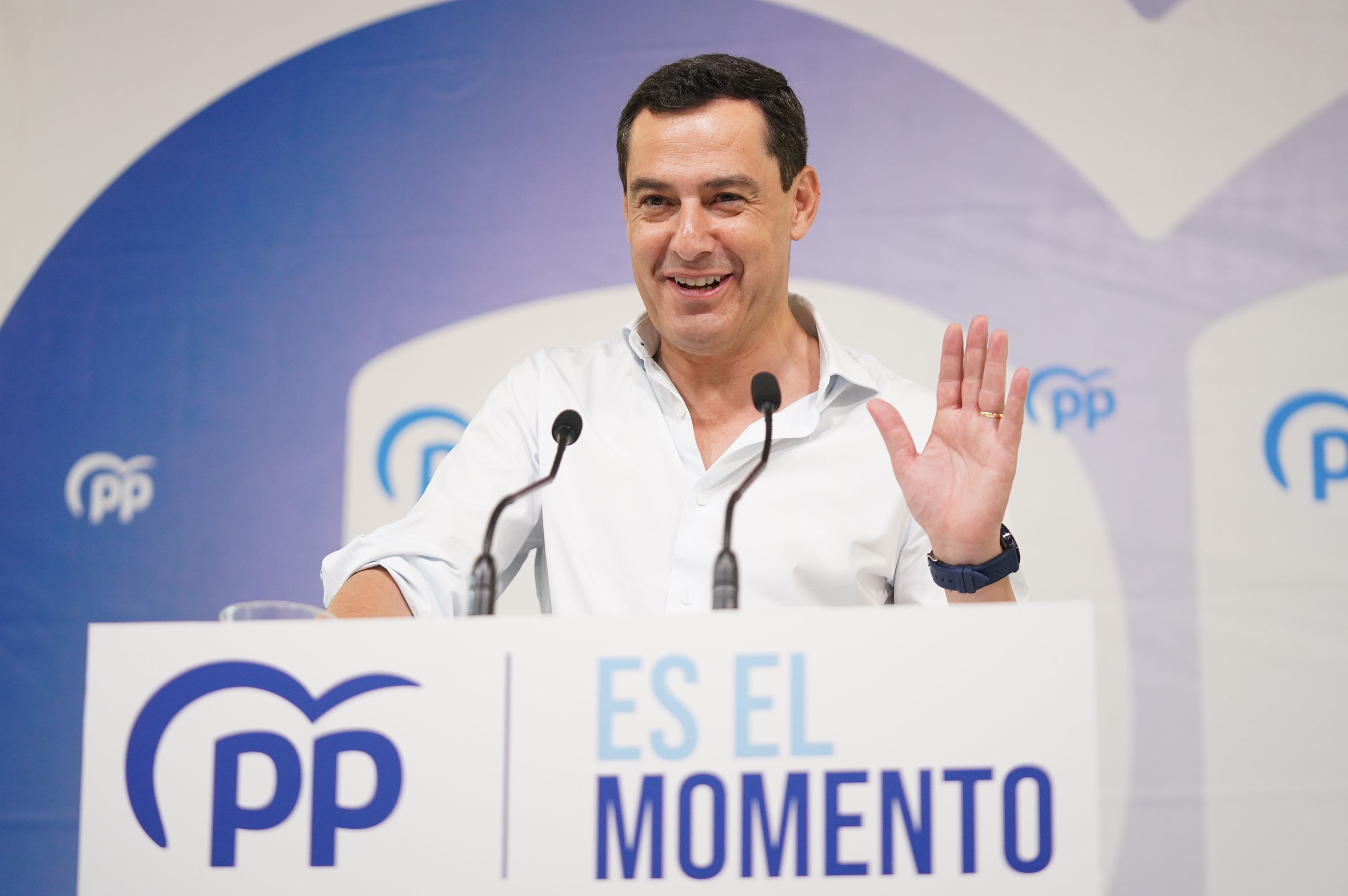 Juanma Moreno en un acto reciente.