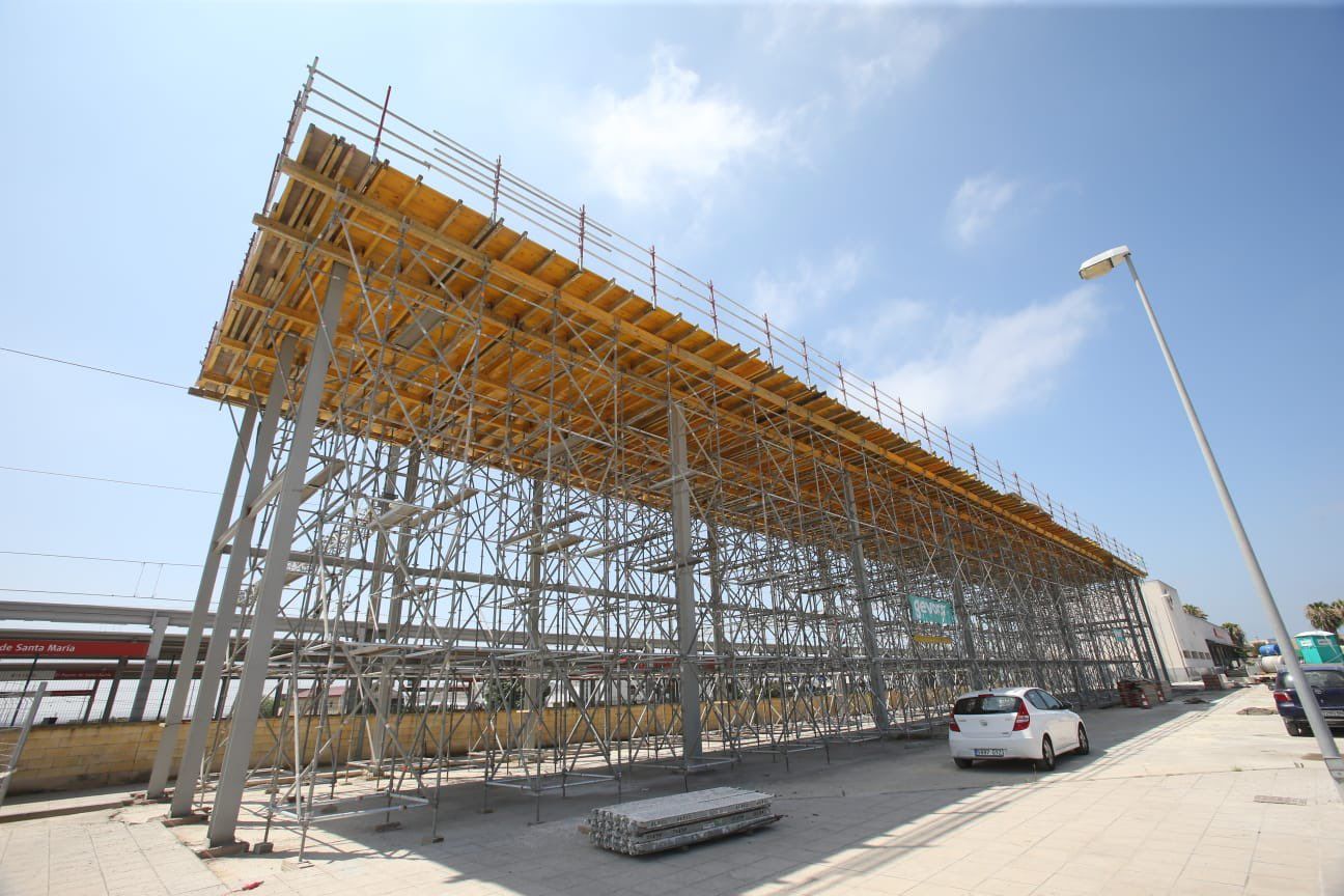 Estructura de la nueva estación de autobuses en El Puerto. 