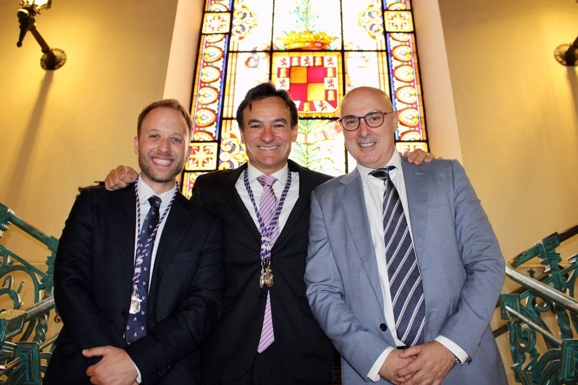 Rafael García, junto a Erik Domínguez y Agustín González tras la Junta Directiva del PP de Jaén, este lunes.