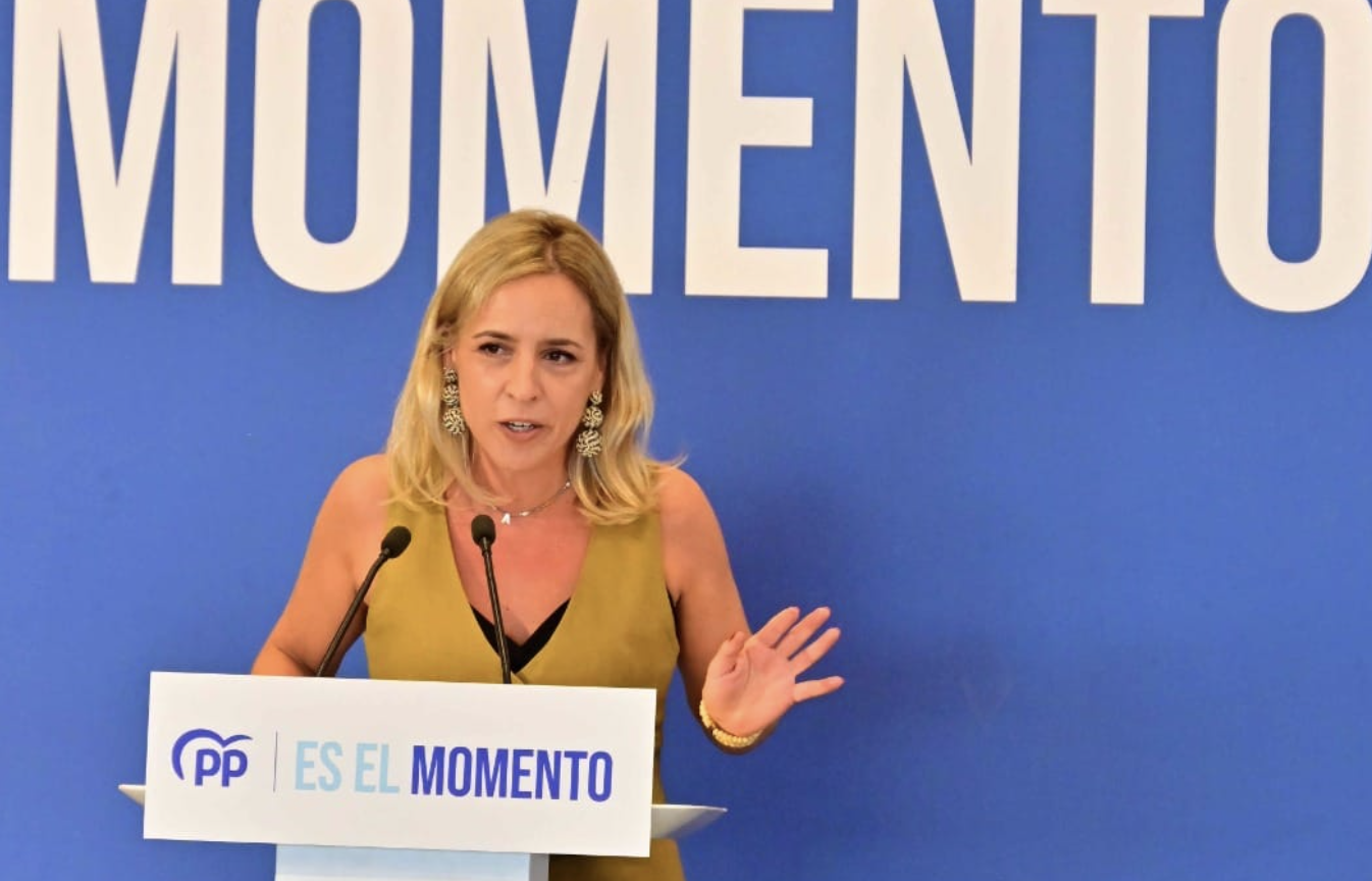 Almudena Martínez, este pasado lunes en la junta directiva del PP de Cádiz.