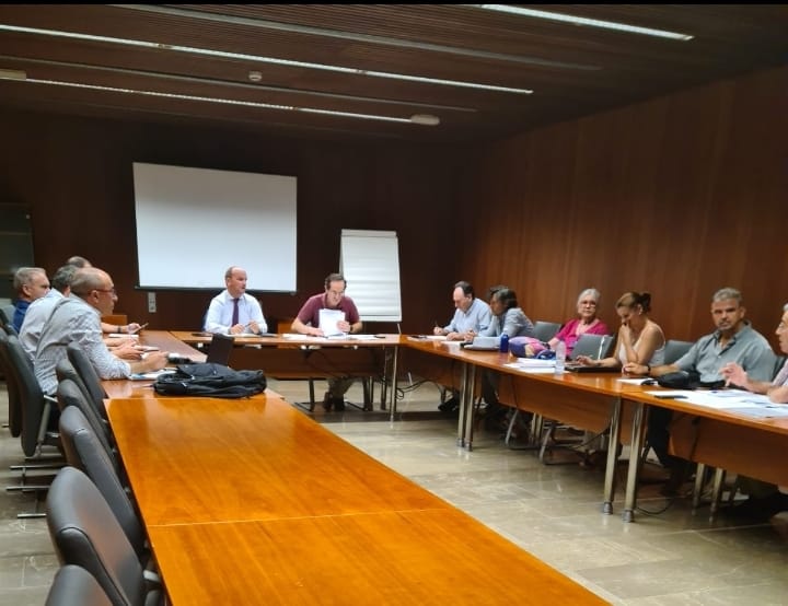 Imagen de la reunión con Endesa que se celebró el martes.