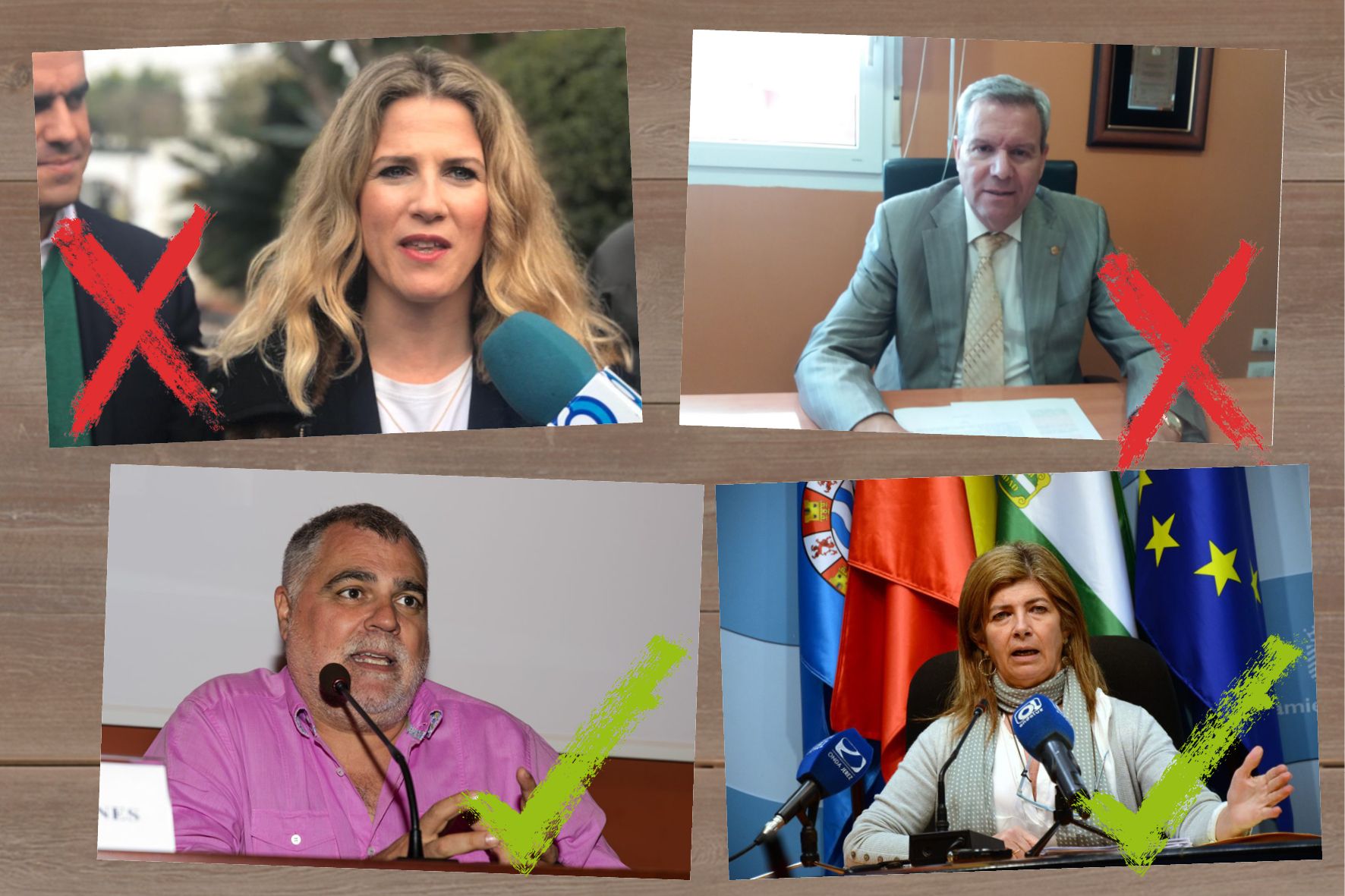 De izquierda a derecha, arriba: Ana Mestre y Antonio de María; abajo, Benito Zambrano e Isabel Paredes.