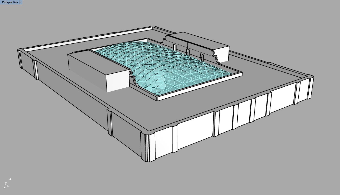 Imagen virtual de la cubierta del Palacio Provincial. 