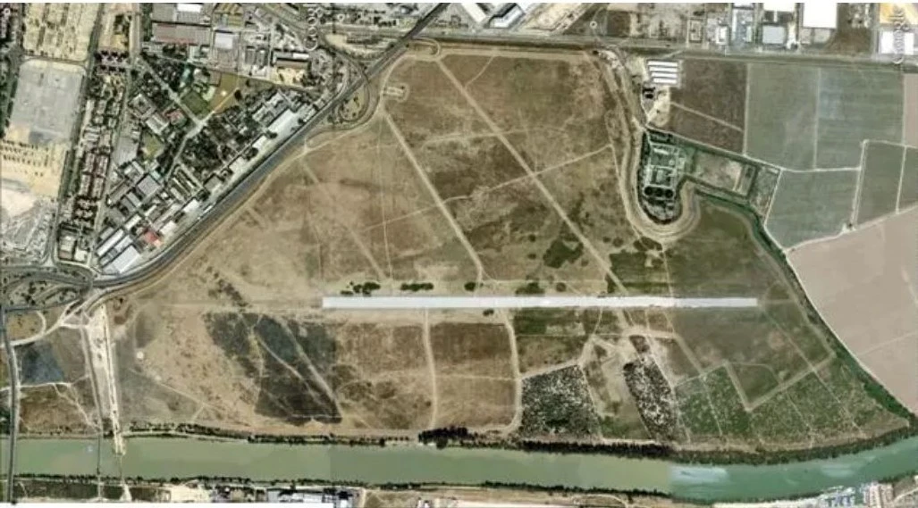 Imagen aérea de la Dehesa de Tablada, al lado del Guadalquivir.