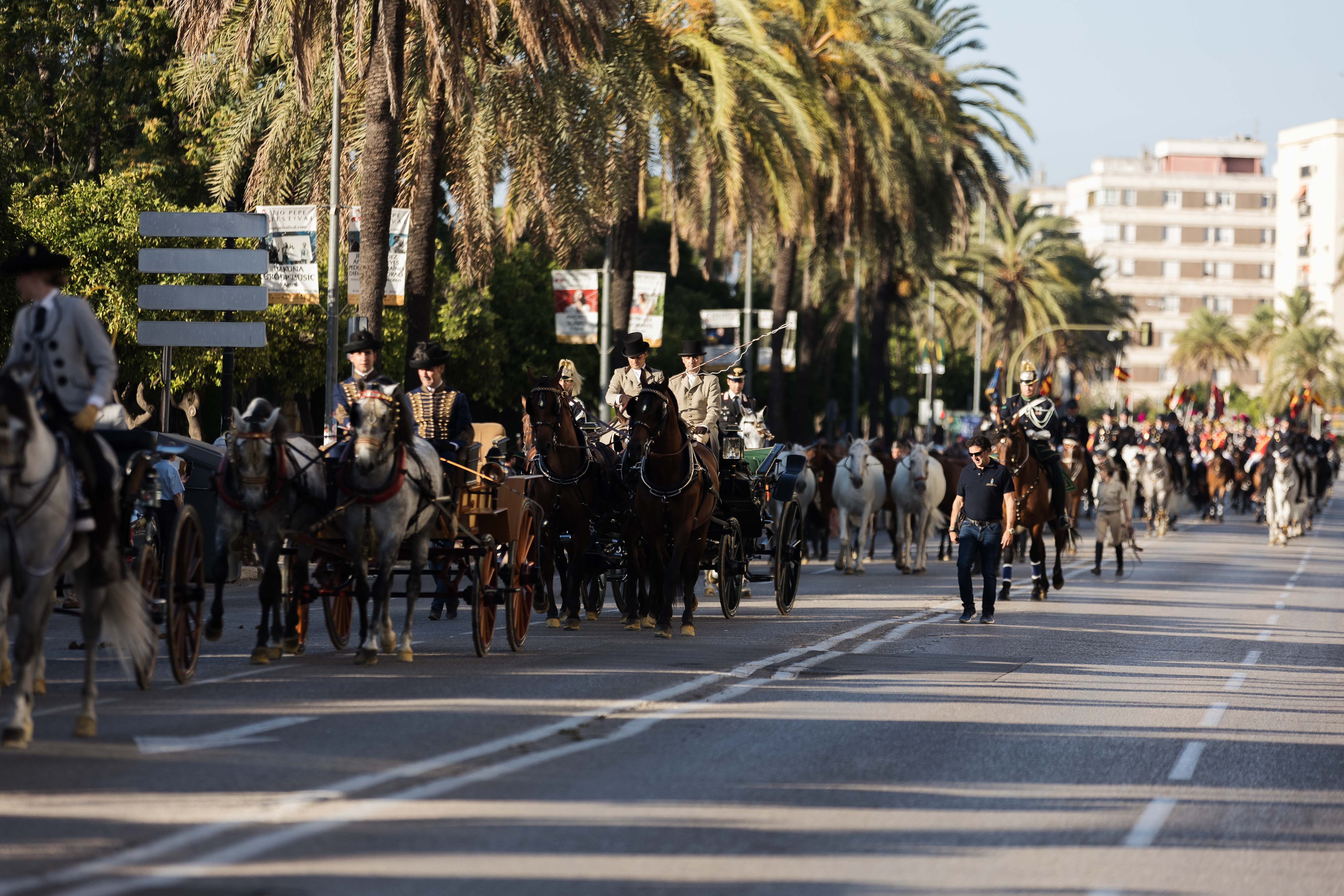 Enganches en un desfile por las calles de Jerez, en una imagen de archivo.