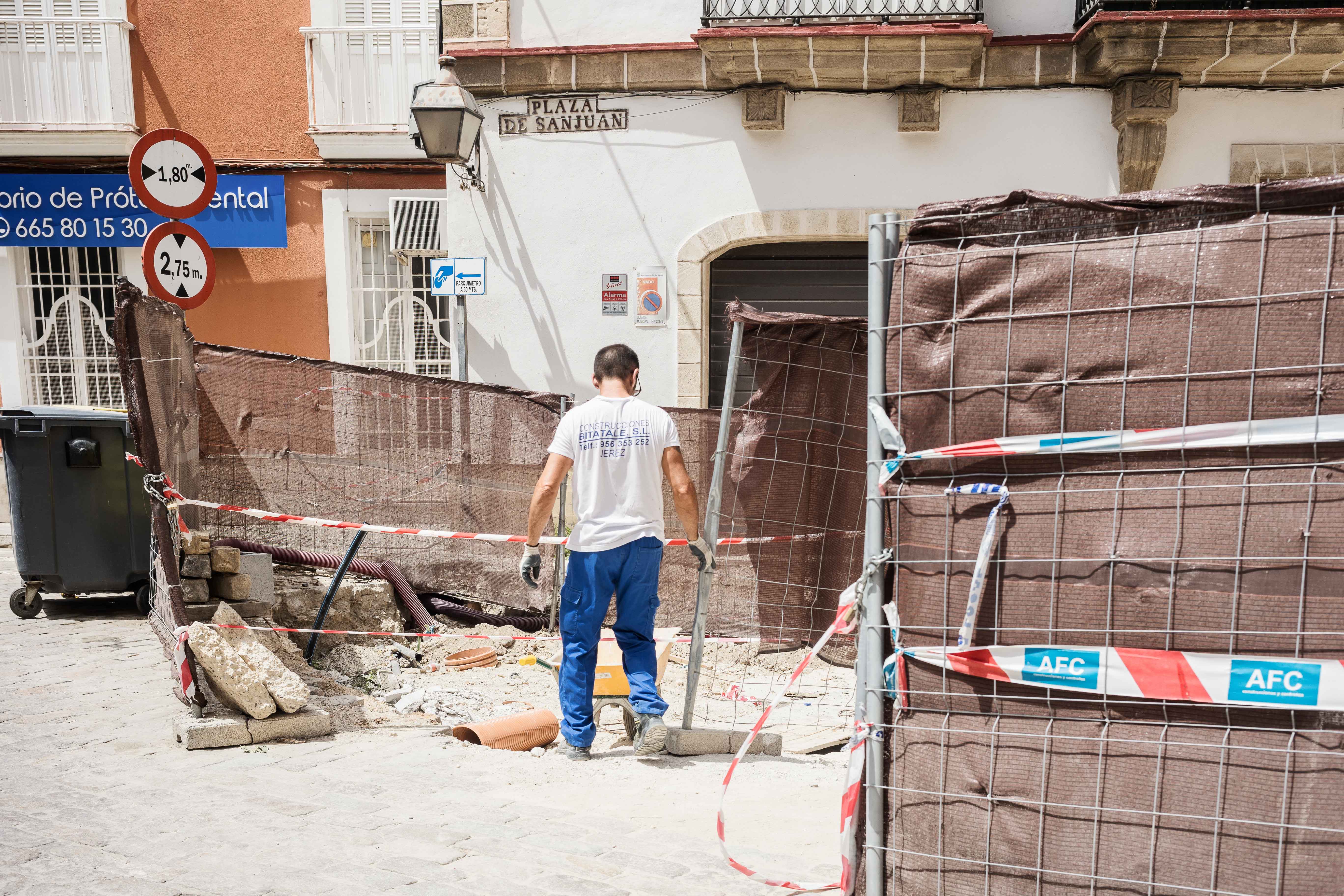 Las obras de la plaza San Juan de Jerez, motivo de polémica entre PP y PSOE. 