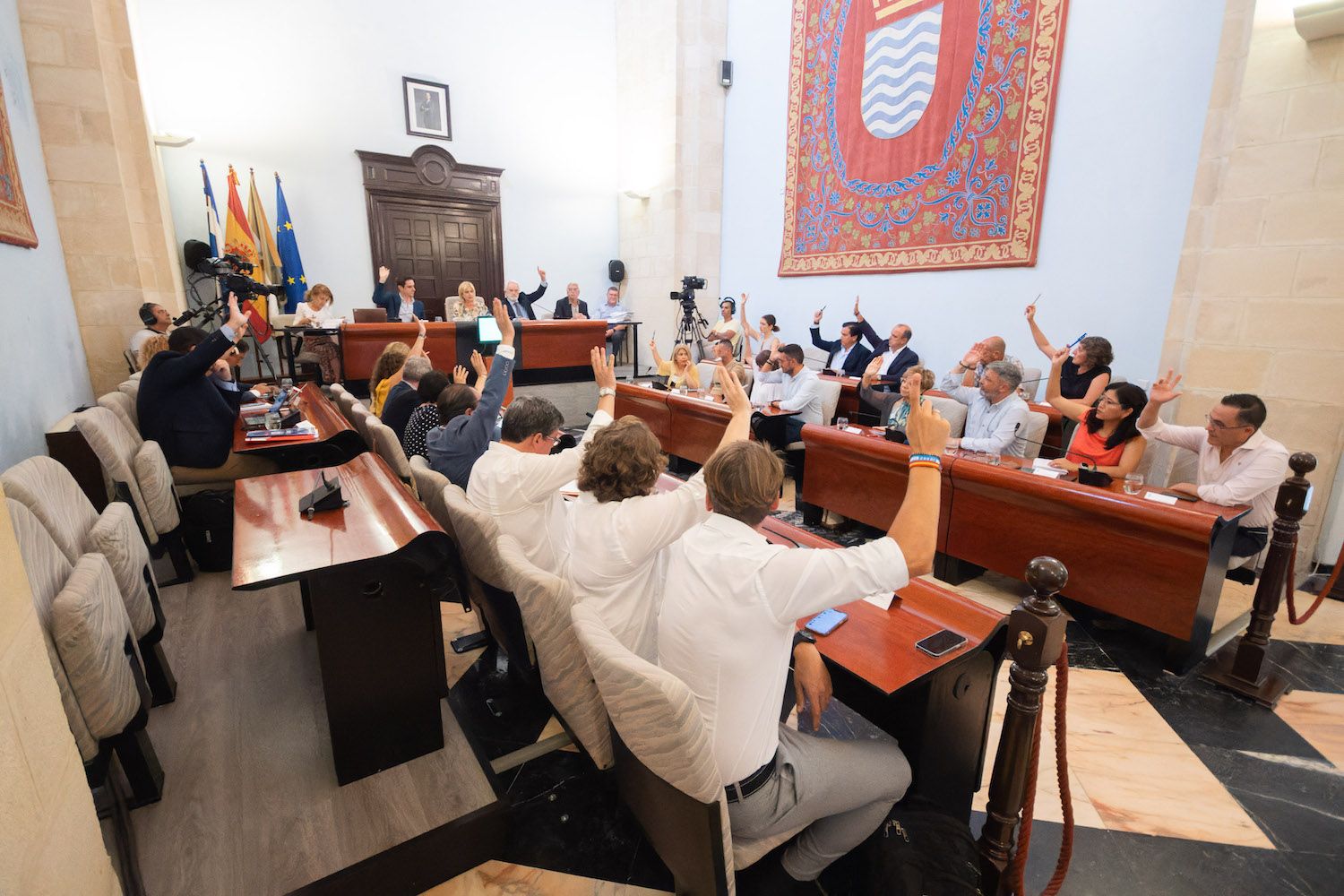 El pleno del Ayuntamiento de Jerez, durante la sesión de organización.