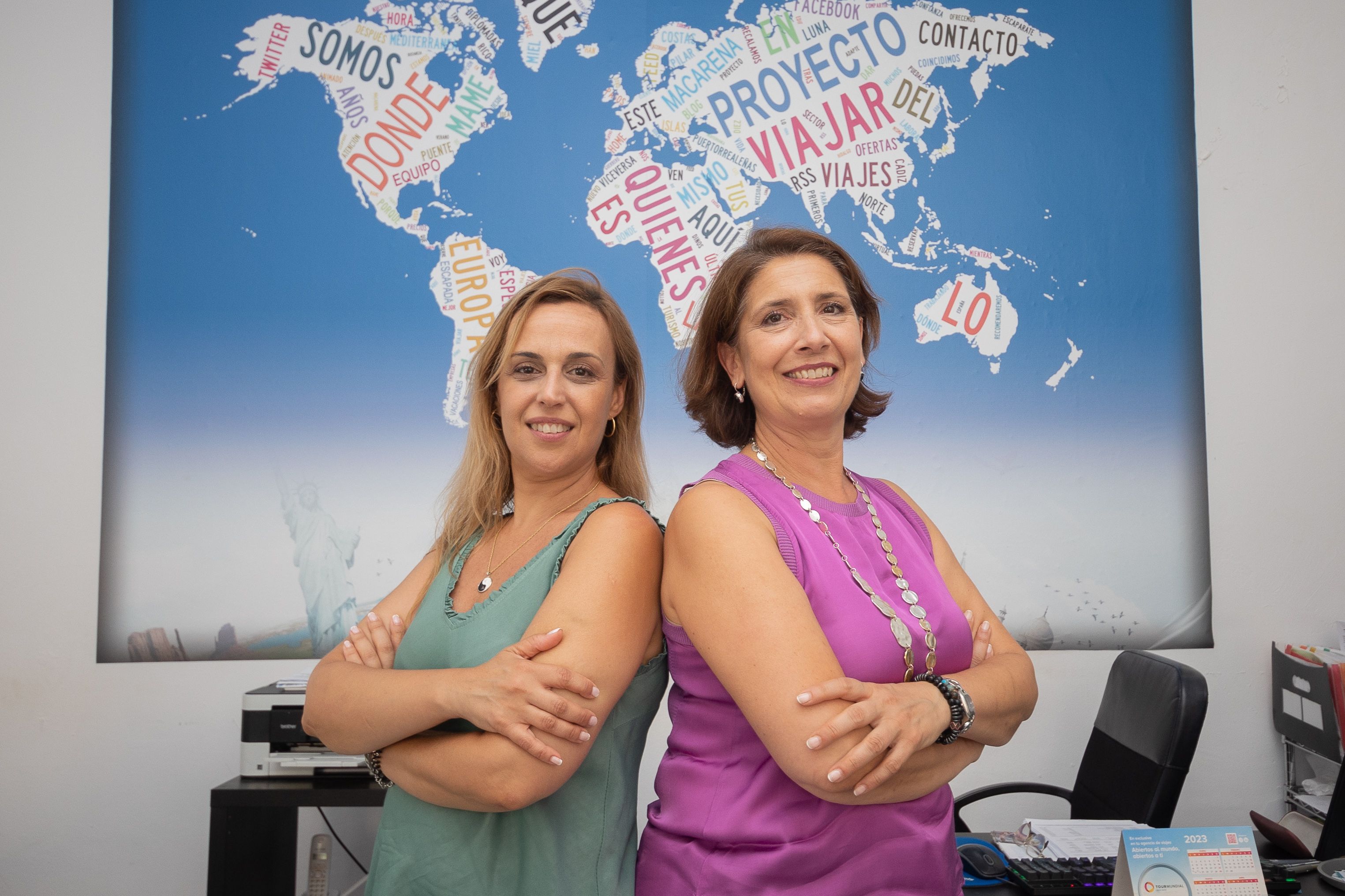 Carmen Hidalgo y Macarena Guerrero, creadoras de la agencia de viajes Dónde me voy en Puerto Real. 