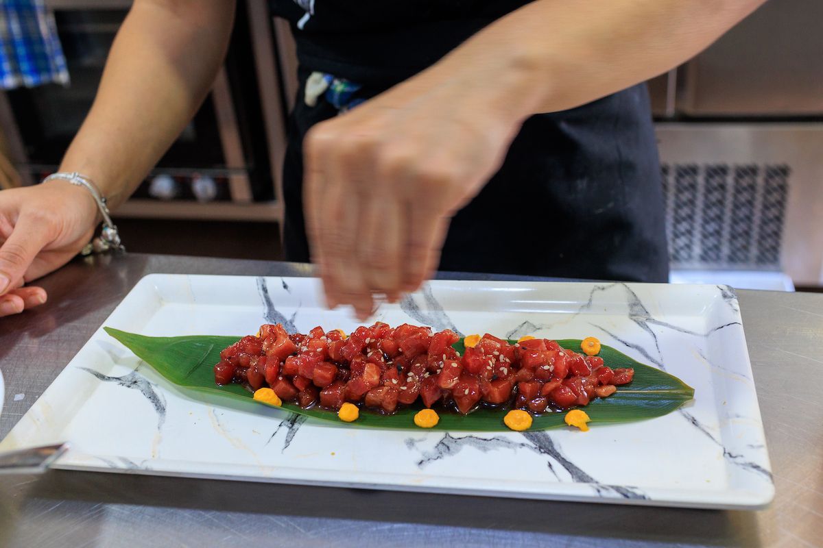 Un plato de la Peña del Atún, en Barbate.