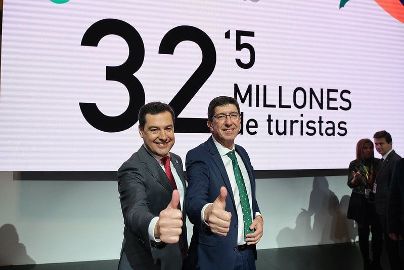 Moreno Bonilla y Juan Marín, en Fitur, esta semana. FOTO: Junta de Andalucía