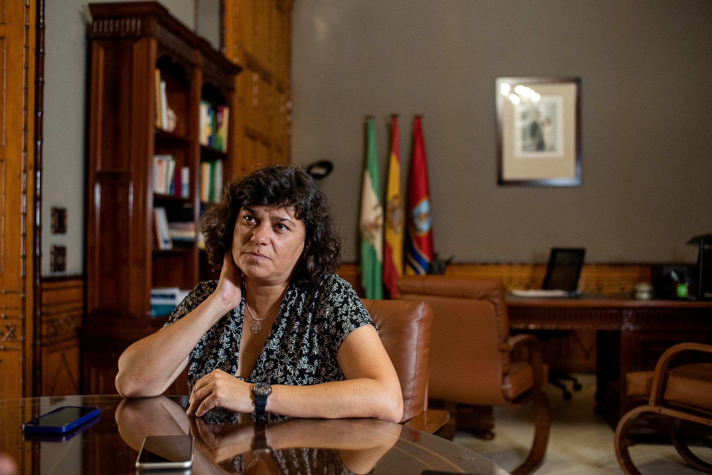 Carmen Álvarez, alcaldesa de Sanlúcar, en una entrevista reciente con lavozdelsur.es