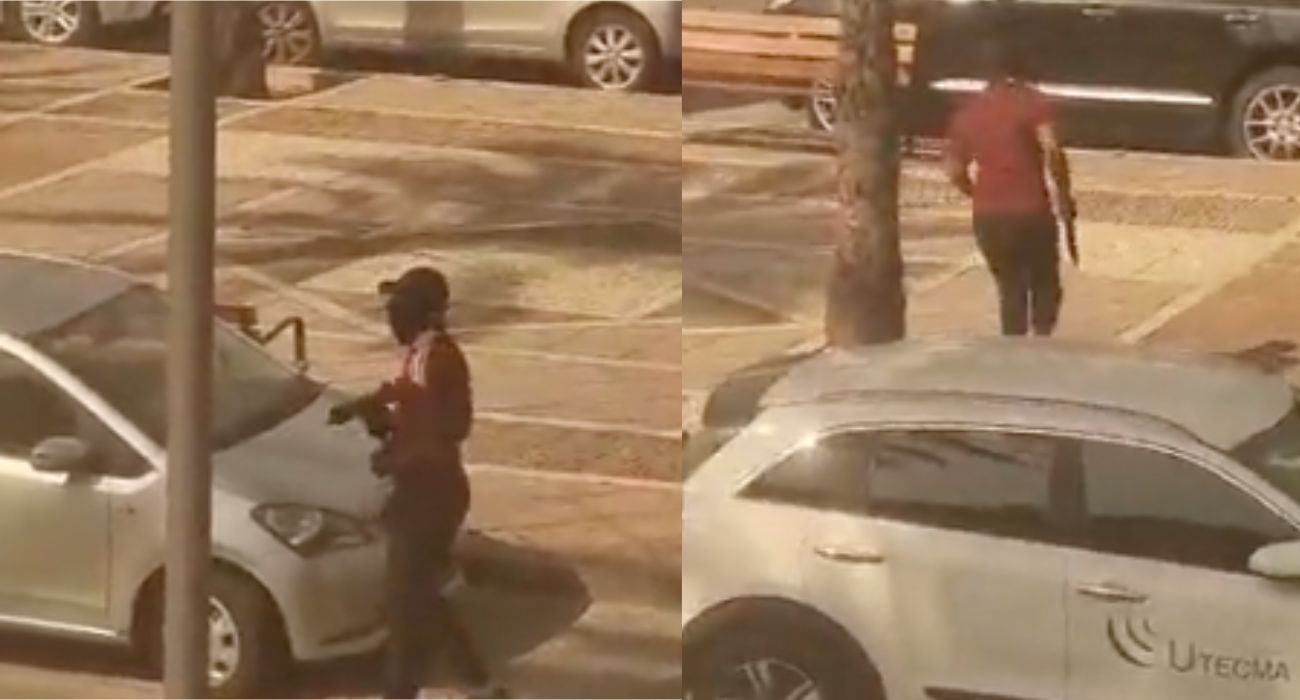 El autor del tiroteo, con el subfusil en la mano.