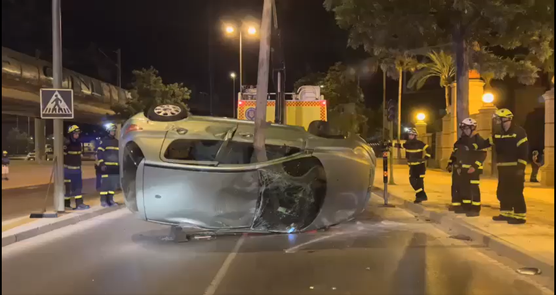 Imagen del accidente que ha tenido lugar en Jerez.