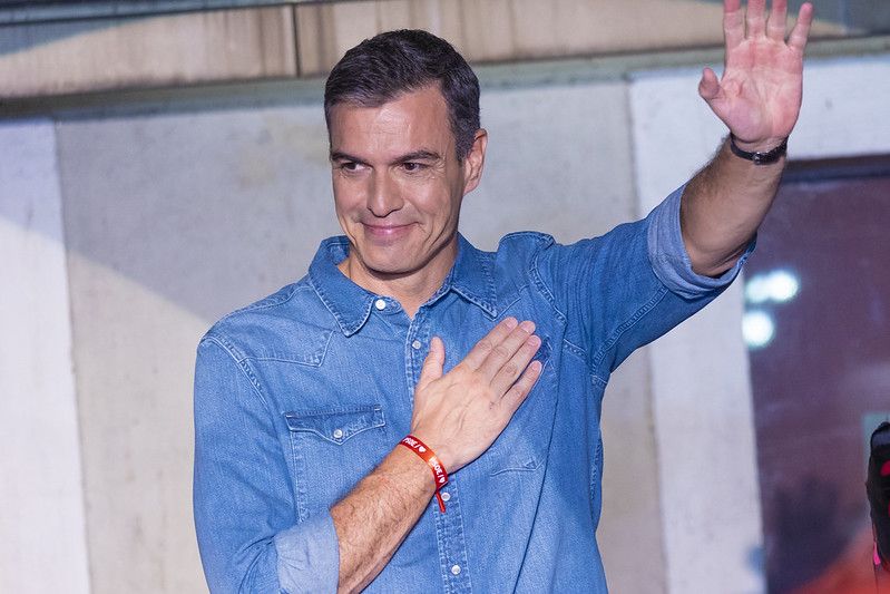 Pedro Sánchez, en una imagen de una noche electoral.