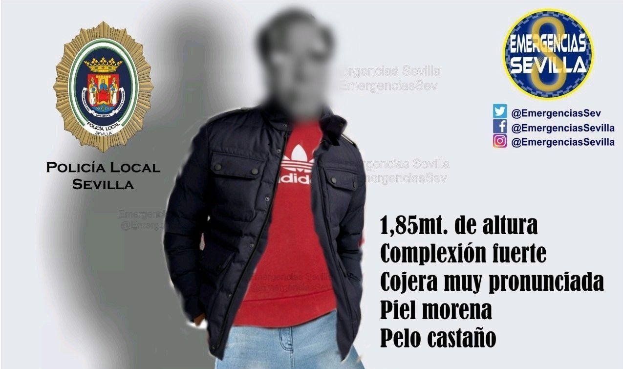 Retrato robot difundido por la Policía Local de Sevilla.