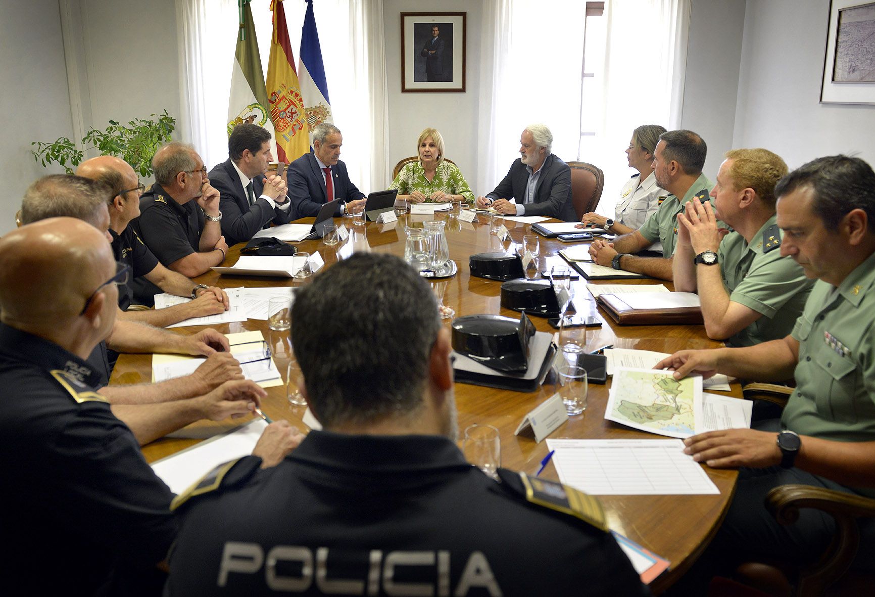 María José García-Pelayo, alcaldesa de Jerez, en la Junta Local de Seguridad del primer mandato municipal.