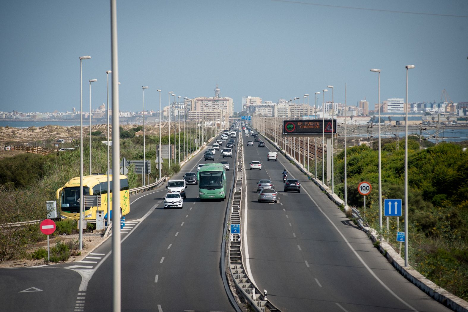 Autovía CA-33, en la que se ha producido la colisión múltiple por San Fernando.