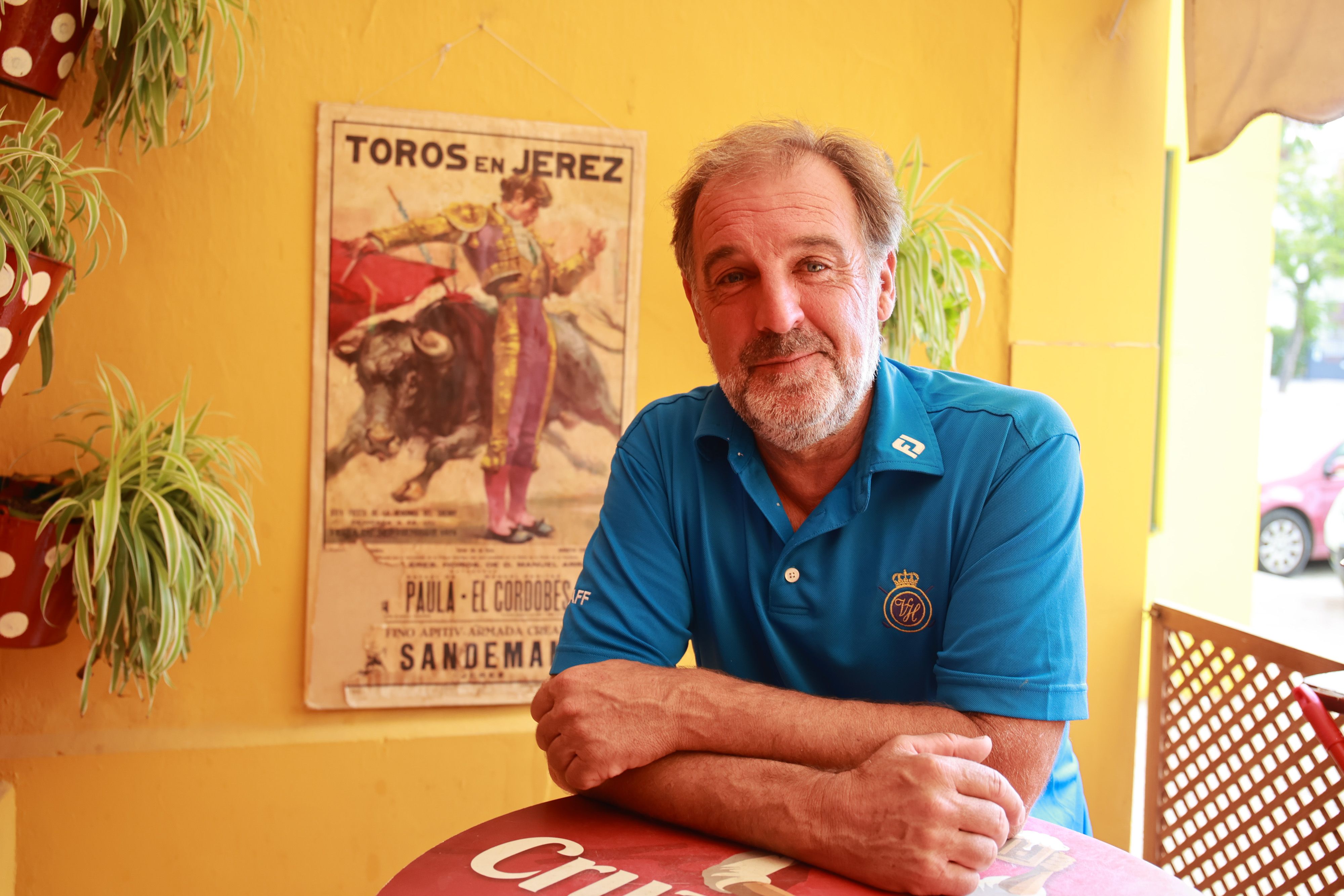 El banderillero retirado, Juan Martín Vidal, tras la charla.