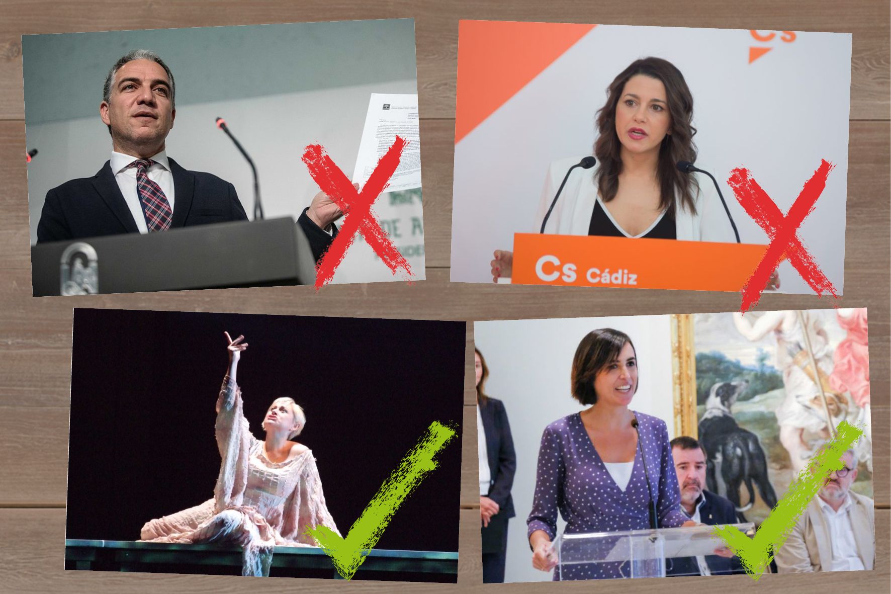 Arriba: Bendodo y Arrimadas. Abajo: Ortega y Cazalilla.