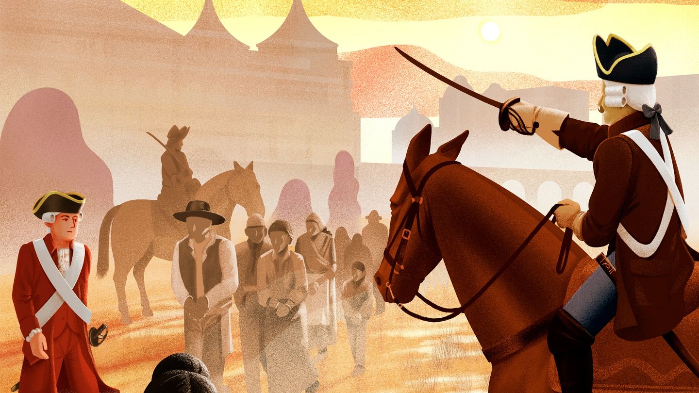 Recreación virtual, del perfil en redes del Secretariado Gitano, evocando la detención durante la Gran Redada.