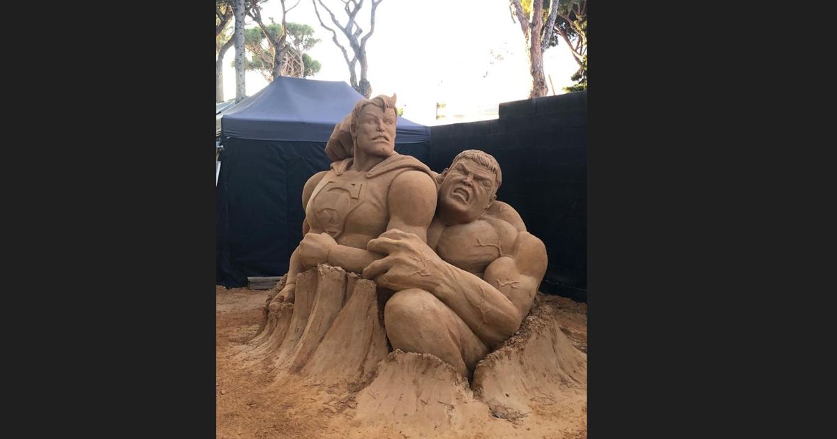 Una de las esculturas de arena del Arena Park de Chiclana.