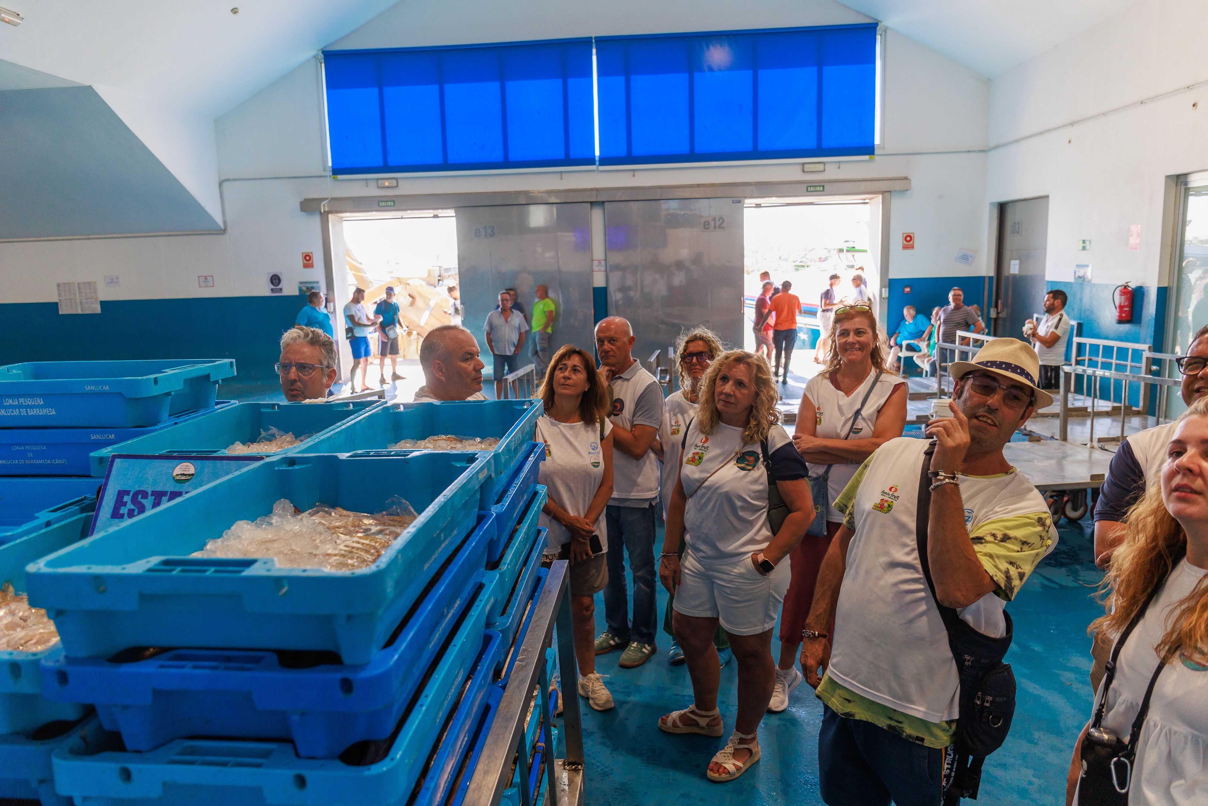 La lonja de Sanlúcar visitada por los turistas.