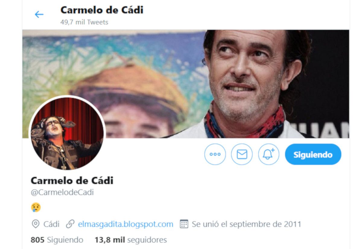 La única identidad conocida de @CarmelodeCadi, su perfil en redes sociales.