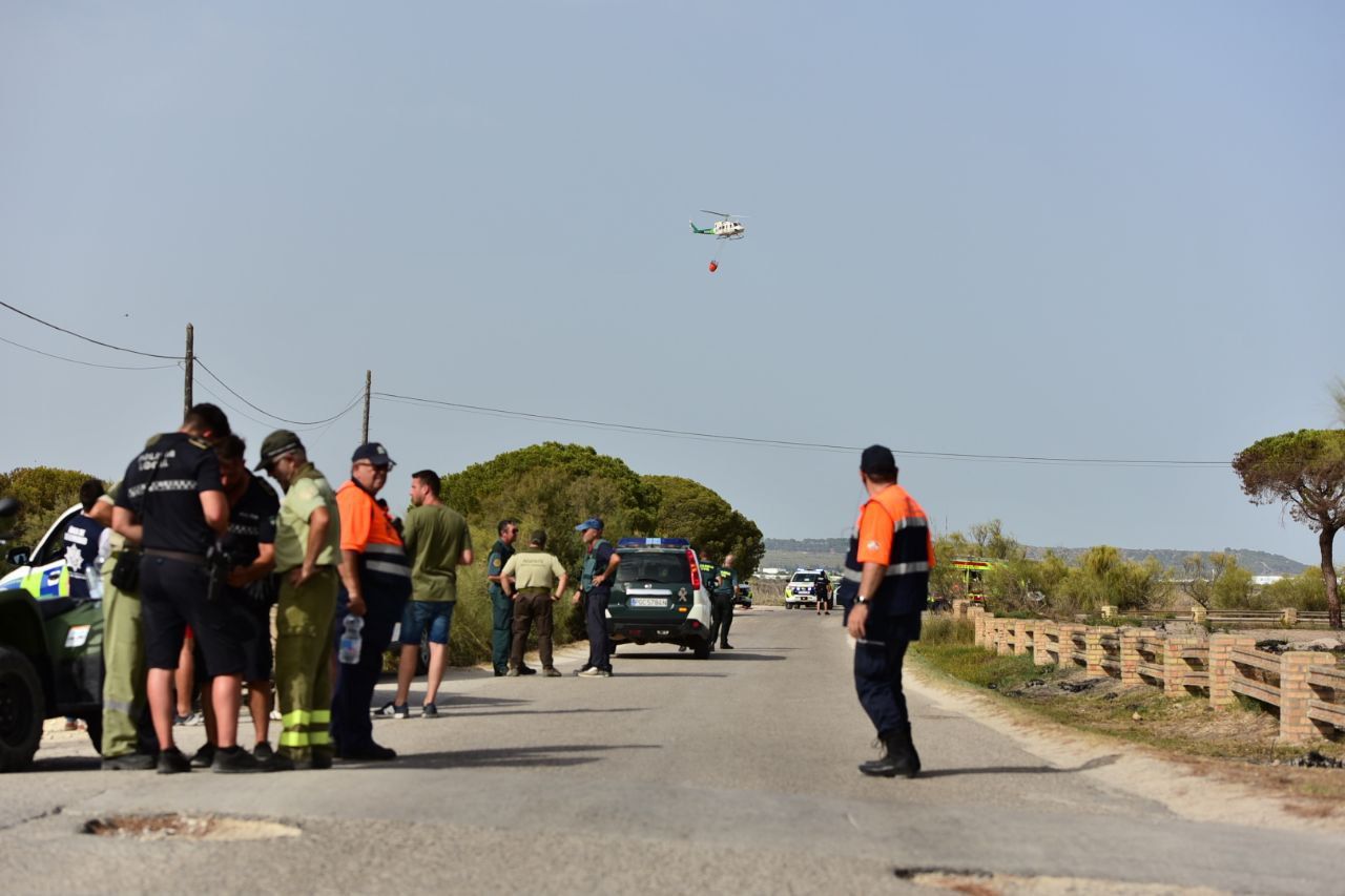 Incendio en El Puerto de Santa María hace unos días. La Policía sigue investigando los últimos incendios de Cádiz.