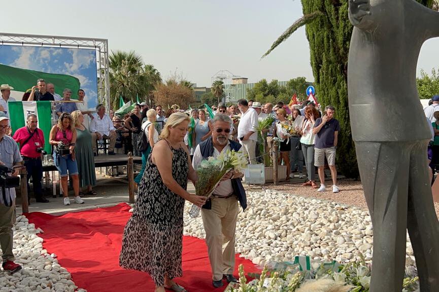 Un momento del homenaje a Blas Infante, este jueves.