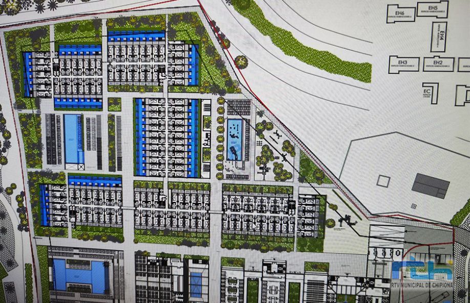 La radiotelevisión municipal de Chipiona muestra este plano del nuevo complejo hotelero