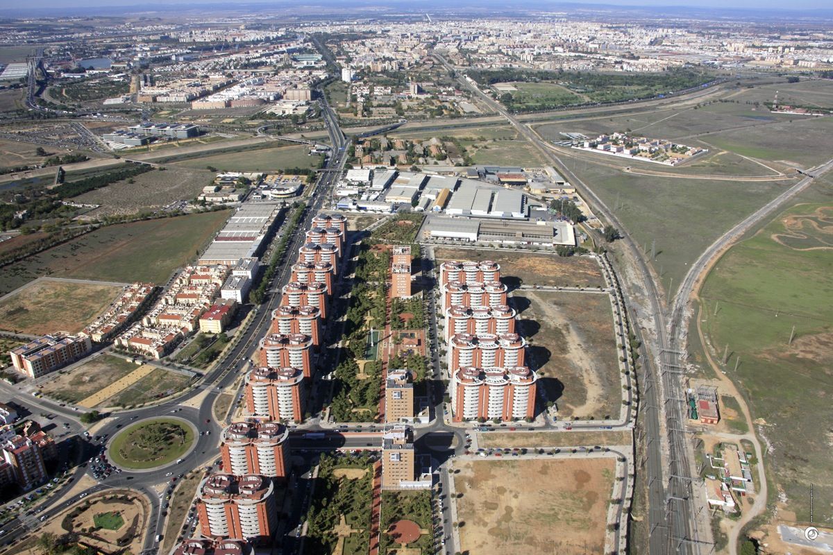 Vista aérea de Sevilla en una fotografía municipal