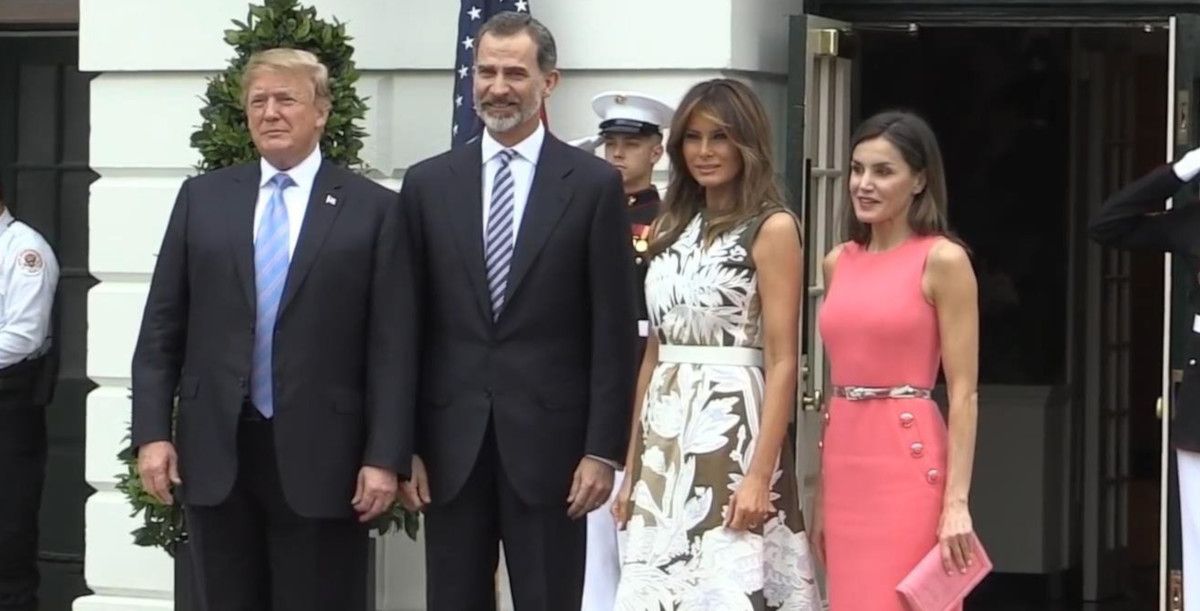 Un encuentro pasado entre los Reyes y los Trump. FOTO: Whitehouse