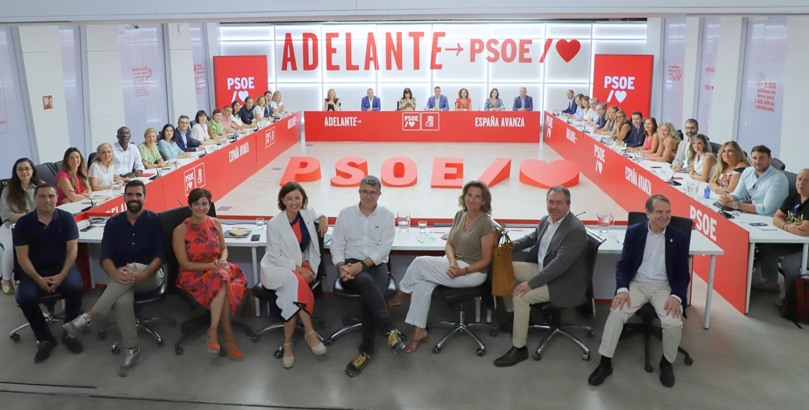 La ejecutiva del PSOE, este miércoles.