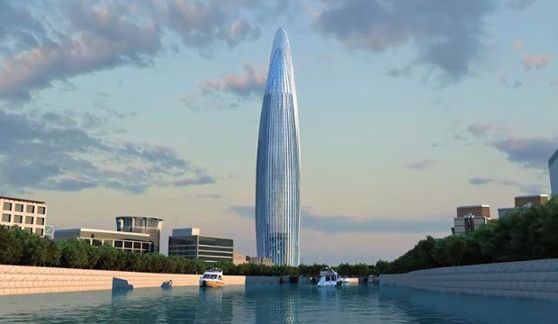 La torre Mohamed VI, de Rabat, un rascacielos en construcción.