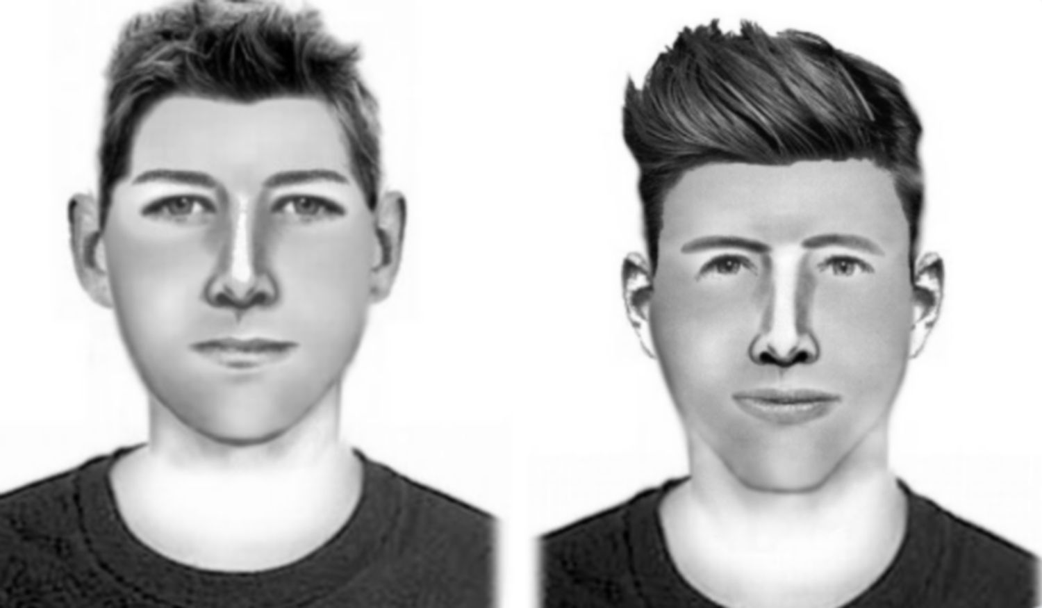 El retrato robot de los dos presuntos violadores.