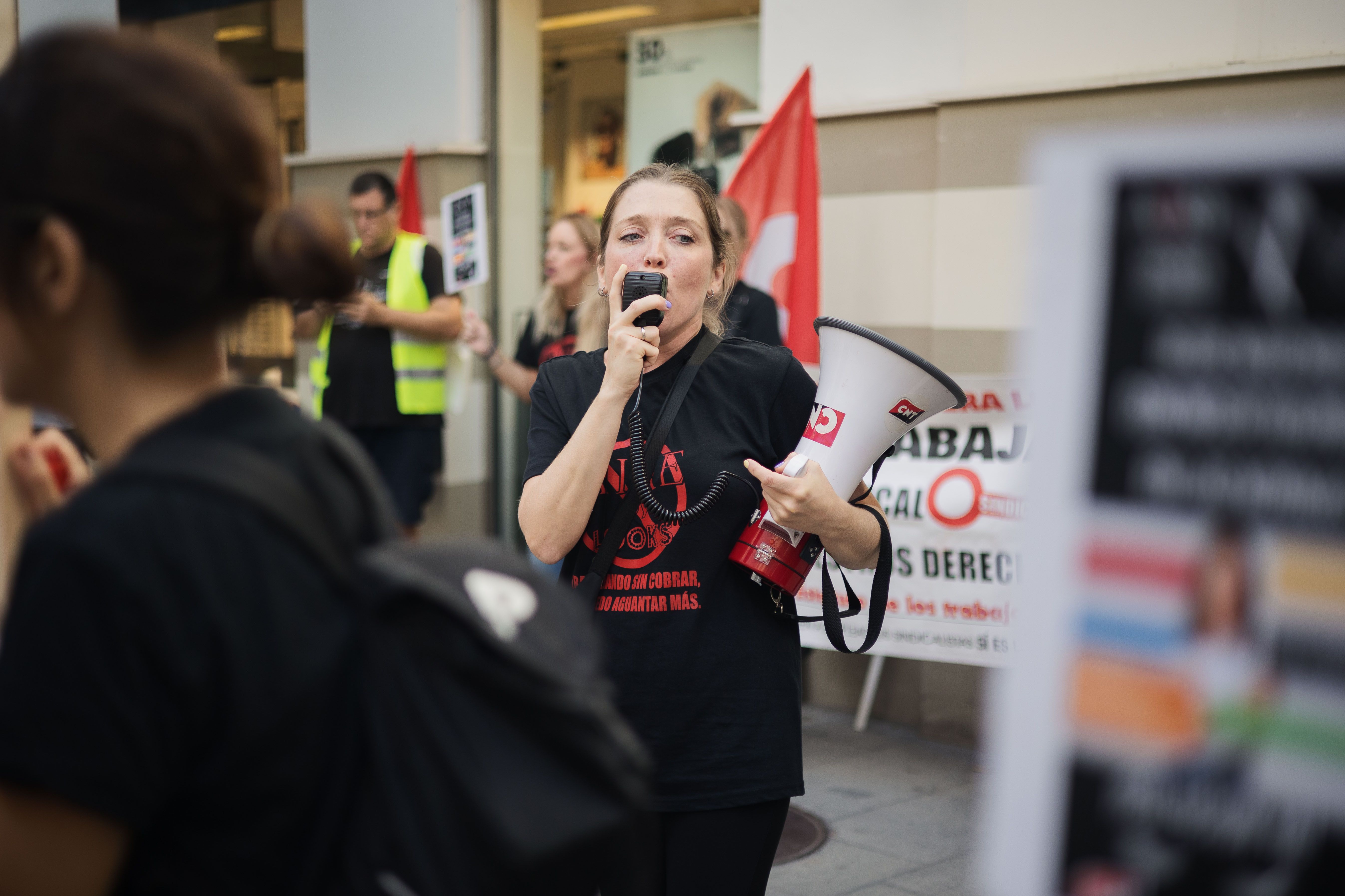 Un momento de la concentración de las peluqueras.