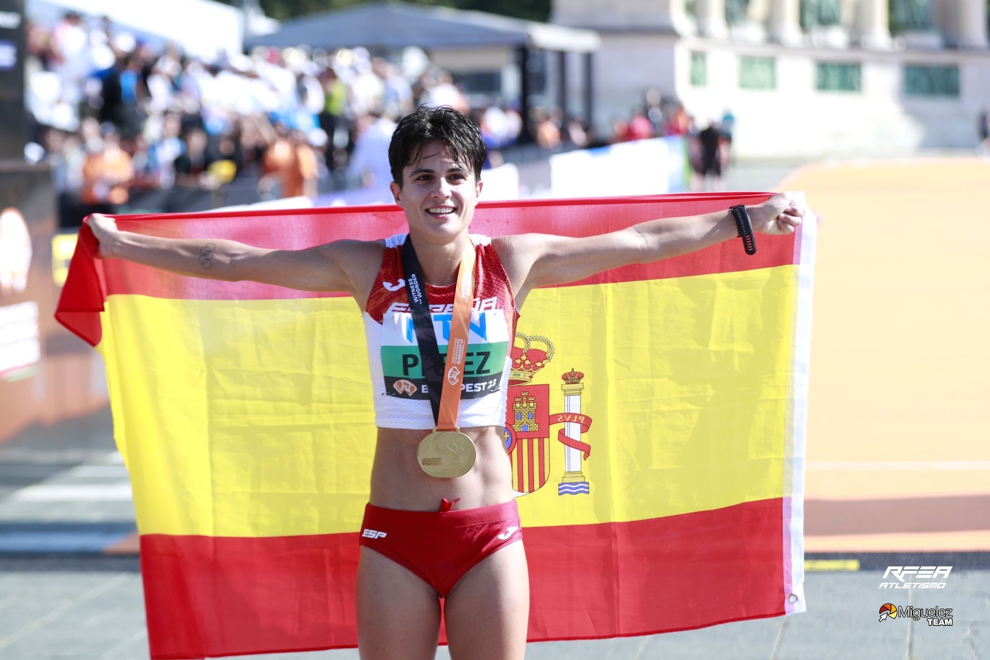 María Pérez tras ganar su prueba.