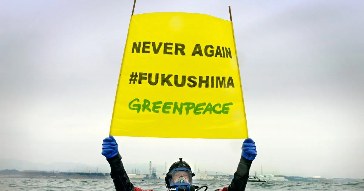 Una protesta contra Fukushima de Greenpeace.