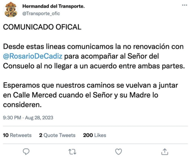 El falso comunicado difundido por las redes. 