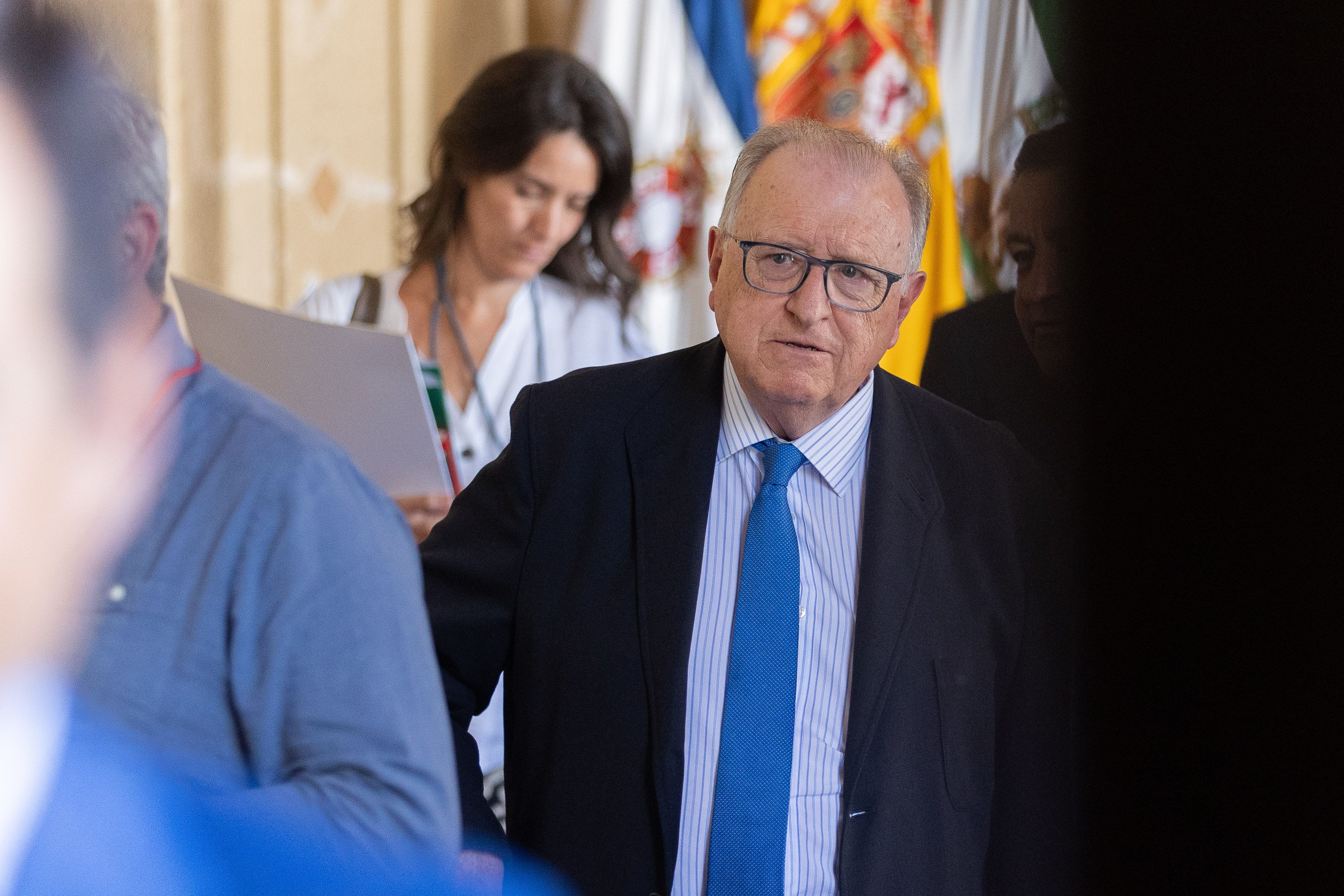 Pepe Blas en un acto ayer del Consejero de Justicia en Jerez