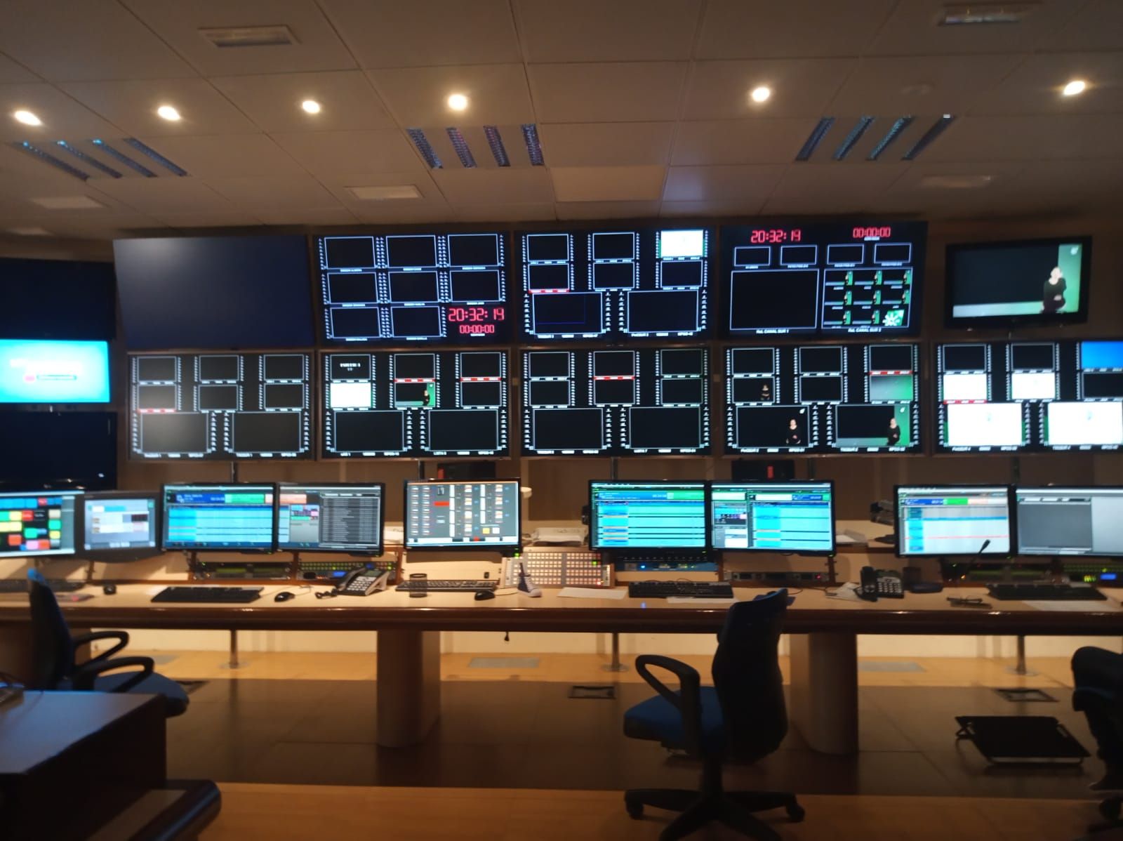 Imagen de los controles de Canal Sur durante la huelga de 2020.