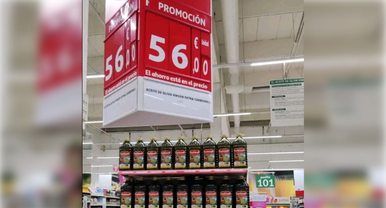 Promoción de la garrafa de aceite Carbonell en Alcampo.