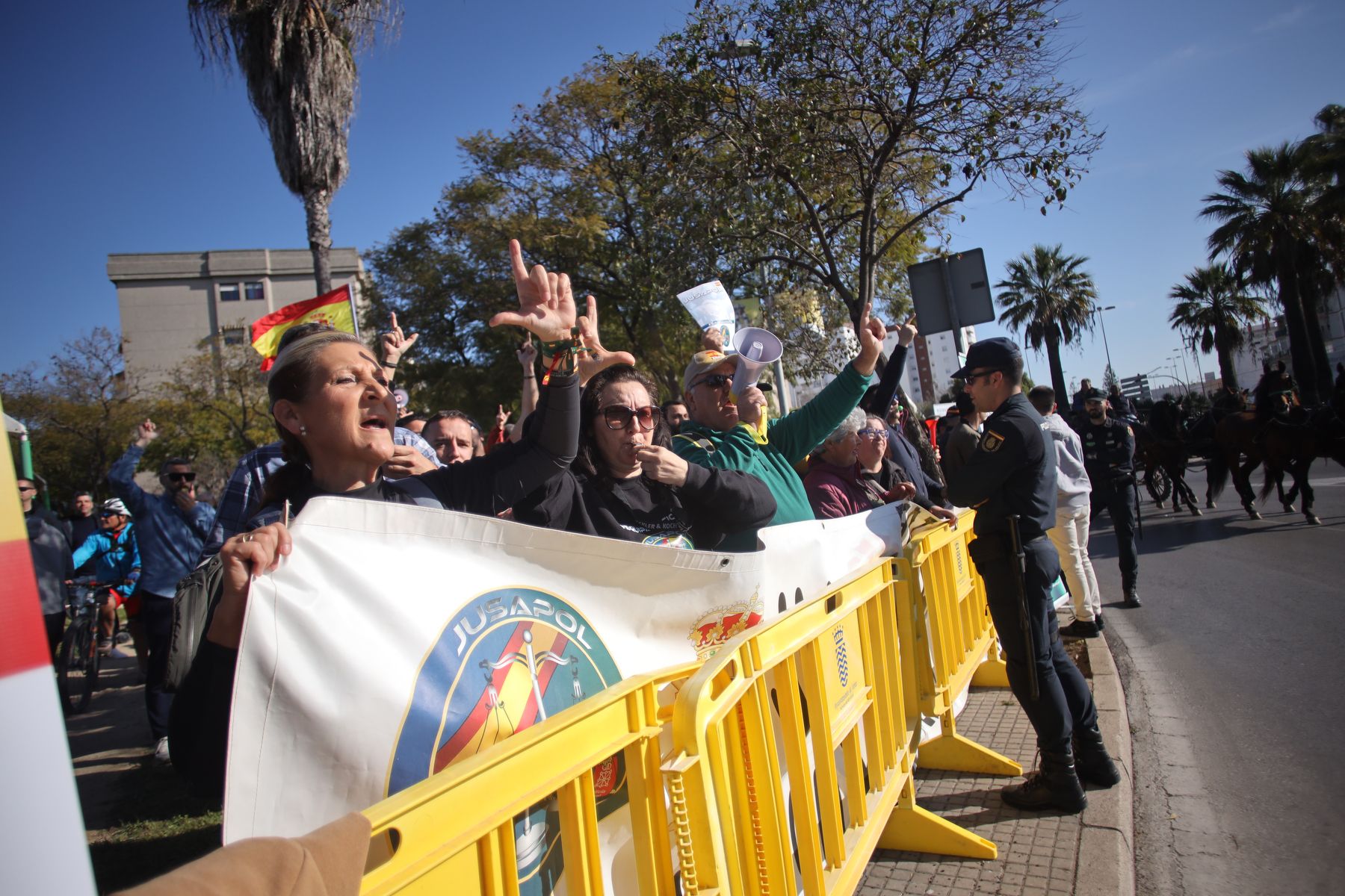 Un momento de la protesta de Jusapol. FOTO: JUAN CARLOS TORO