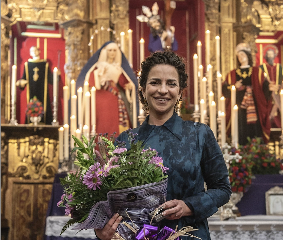 Eulalia Prieto tras pronunciar el pregón a Jesús Nazareno la pasada Cuaresma. 